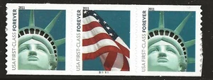 US Scott #4488-89, Plate #S111111 Coil 2010 Flag & Liberty VF MNH - Picture 1 of 1