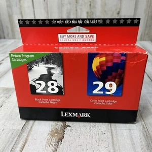 Paquete de cartuchos de tinta originales OEM Lexmark 28 negros 29 colores SELLADOS NUEVOS. Dr2 - Imagen 1 de 7