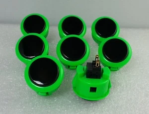 Japan Sanwa Mix Push Buttons Green Black x 8 pcs Video Game Parts Arcade OBSF-30 - Picture 1 of 4
