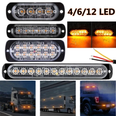 4x Auto 4/6/12LED Frontblitzer Warnleuchten Blitzlicht Strobe Leuchte 12/24V LKW - Bild 1 von 4
