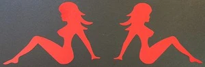 Red Nude Naked Ladies Decal Sticker Trucker Girl Mudflap For Ford Chevy VW Vinyl - Picture 1 of 8