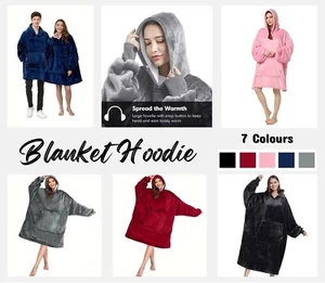Hoodie Blanket Reversible Oversized Ultra Plush Sherpa Giant Hooded Sweatshirt - Picture 1 of 34