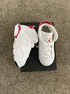 Air Jordan Retro 6 Red Oreo Toddler Size 8c white/Red New