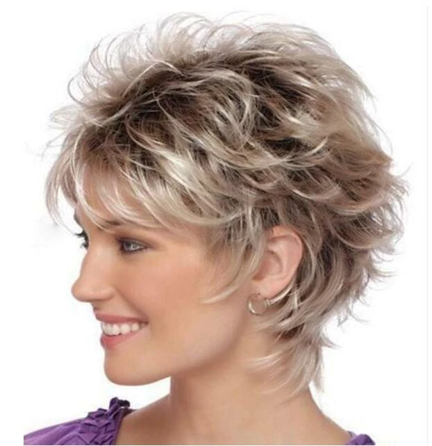 Mujeres Pelucas Cortas Marrón Raíz Rubia Mezcla Sintético Juegos con disfraces Peluca Bob de Pelo Diario Foto 1 de 1