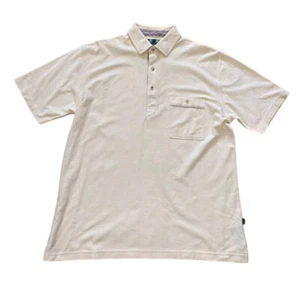 Wolsey Mens Short Sleeve Polo Shirt Button Collar Cream Blend Size Large - Picture 1 of 6