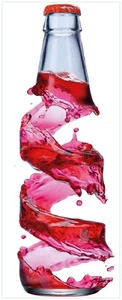 Wallario Memoboard Glas Magnettafel Flasche roter Brause - Wirbelsturm Getränk - Bild 1 von 4