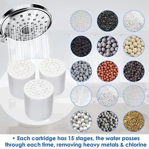 3Pcs Replacement Cartridge High Output 15-Stage Revitalizing Shower Head Filter - Picture 1 of 12