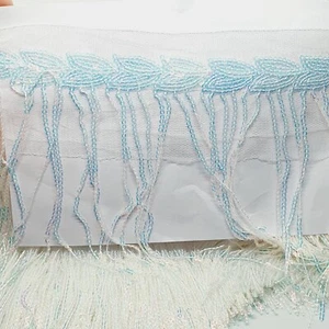 1m 20cm drop Tassel Fringe / Fringing Trim sequin trimming white AB - Picture 1 of 3