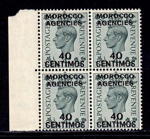 GRAN BRITÁNICA (MARRUECOS) — SCOTT 87 — 1940 40c ON 4d KGVI — Estampillada sin montar o nunca montada negro/4 — scv $140 - Imagen 1 de 2