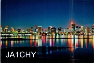 HAM RADIO CQ QSL QSO CARD JA1CHY ITABASHI-KU TOKYO JAPAN 2018 NIGHTTIME CITYSCAP - Picture 1 of 5