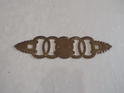 Ancienne Plaque en Laiton pour Poignée Articulée - Photo 1/2