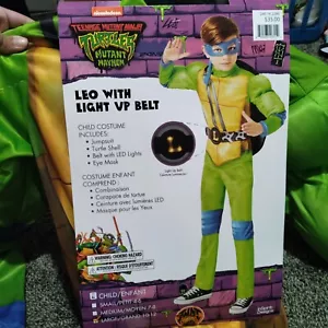 TMNT Mutant Mayhem Leo Con Cinturón Iluminado Disfraz Niño Talla Grande 10-12 - Imagen 1 de 10