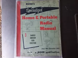 Vintage 1951-53 Rider's Specialized Home & Portable Radio Manual Electronic Eph - Bild 1 von 3