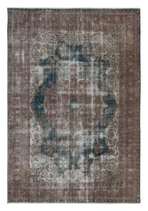 7.7x11 Ft One of a Kind Hand Knotted Turkish Vintage Shabby Chic Large Area Rug - Picture 1 of 5