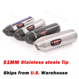 51mm Universal Tips For Motorcycle Exhaust Muffler Pipe With DB Killer Silencer - Picture 1 of 12