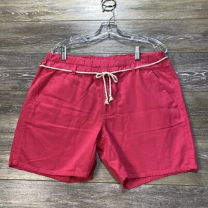 US Polo Assn Shorts Size Large Stretch Waist Pockets Belt Hi Rise Pink - Picture 1 of 10