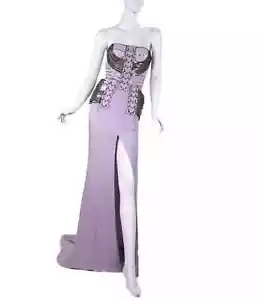 S/S 2010 Look# 47 Versace Vestido Largo Embellecido 40-4 como se ve en Donatella - Imagen 1 de 14