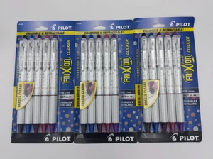 3 PACK- FriXion Clicker Dots Collection Erasable Gel Pens Fine Black Ink 5 Count - Picture 1 of 3