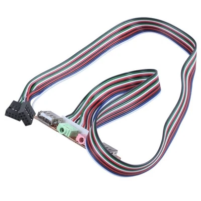 PC Computer USB Port Audio Headset Microphone Cable Support Front Panel J9H4 - Bild 1 von 4