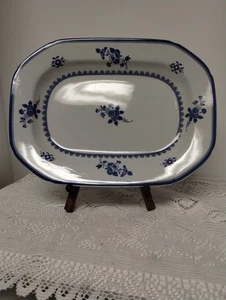 Vintage English China Blue and White SPODES GLOUCHESTER platter 10" X 13" - Picture 1 of 6
