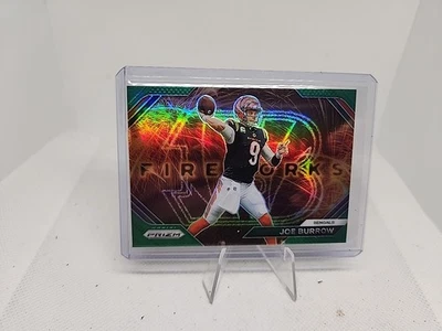 2023 Panini Prizm - Fireworks Green Prizm #F-8 Joe Burrow - Image 1 of 3