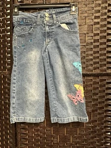 Arizona Jean Shorts Girls 8 Regular 5 Pocket Bermuda Shorts Embroidered/jeweled - Picture 1 of 8