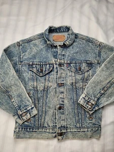  Levi's Jacket Youth Med Blue VTG 1980s Jean Trucker Acid Wash  (57503-0218) - Picture 1 of 13