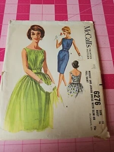 Vintage 1950er McCalls Muster 6275 gekräuseltes Oberteil Kleider seitlicher Reißverschluss Größe 16 - Bild 1 von 5