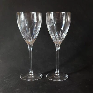LENOX FIRELIGHT PLATINUM WINE GLASSES, Cut Lead Crystal, 7 7/8 ", 6 oz, USA, 2PC - Picture 1 of 9