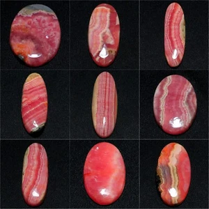 Natural Red Pink Rhodochrosite Oval Cabochon Medium Size Gemstone - Picture 1 of 10