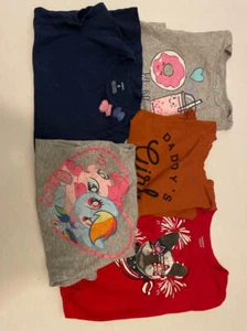 Lot of 5 Girl’s Short Sleeve T-Shirts Size 5 - Picture 1 of 11