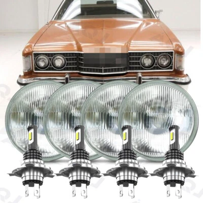 Upgrade FOR Ford Galaxie 500 1962-1974 4pcs 5.75" Round Led Headlights High/Low - Изображение 1 из 4