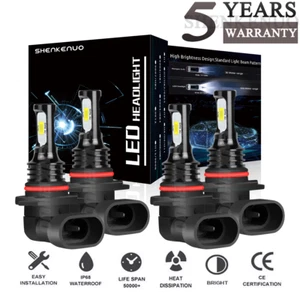 4x LED Combo 9005 9006 Headlight Bulbs High Low Beam Kit 6500K Xenon White - Picture 1 of 11