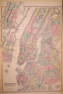 1881 Map ~ NEW YORK CITY - BROOKLYN, NEW YORK ~ (17x28)-#17 - Picture 1 of 2