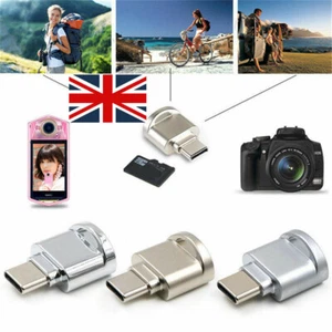 Metal Type-C Micro SD TF Card Reader for Samsung Galaxy, Huawei, Android, iMac - Picture 1 of 12