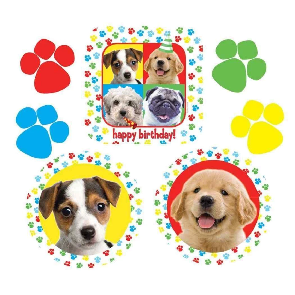 Paw-ty Time! Puppy Dog Pet Animal Kids Birthday Party Wall Decoration Cutouts - Image 1 of 1