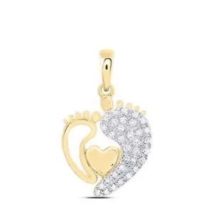 COLGANTE CORAZÓN DE REGALO ORO AMARILLO 10K 1/8 CTW-DIA NK - Imagen 1 de 1