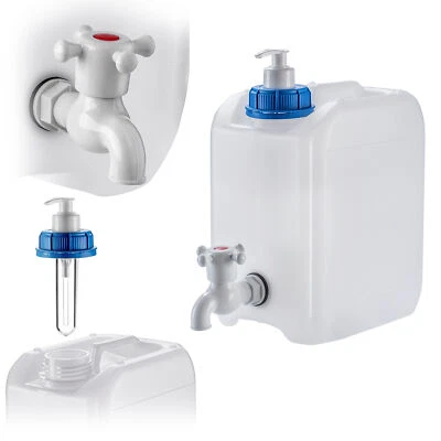 KADAX Wasserkanister mit Ablasshahn, Wasserauslauf und Seifenspender, 5L