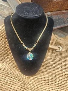 Vtg 1950's Barclay Multi Color Rhinestone Goldtone Necklace Missing Stone - Picture 1 of 12