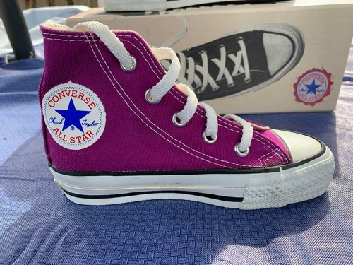 Sneakers Retro ORIGINALI Converse Classiche Hi Chuck Taylor Melanzane Bambini 10 1 2