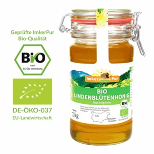 Bio Lindenhonig im Vorratsglas, von ImkerPur, 1 kg, naturbelassen - Bild 1 von 4