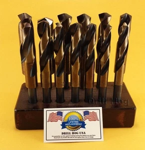Drill Hog® 13 Pc Silver & Deming Drill Bit Set Stand 17/32~1" Lifetime Warranty - Picture 1 of 6
