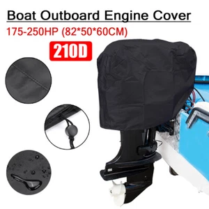 175-250 HP BLACK Universal  Waterproof Outboard Boat Motor Engine Hood Cover - Picture 1 of 9