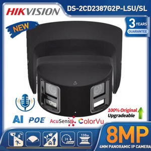 US Hikvision DS-2CD2387G2P-LSU/SL 8MP Black 180° Panoramic Camera PoE 2-Way Talk - Bild 1 von 19