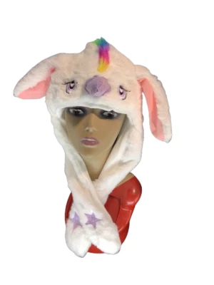 Carino cappello orecchio mobile cappello peluche bianco amichevole per unicorno - Immagine 1 di 4
