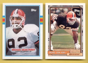 1989 & 1992 Topps MICHAEL DEAN PERRY Cleveland Browns 2-Card Lot Rookie RC - Picture 1 of 1