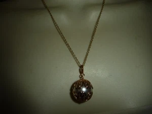 ANHÄNGER GROSSE KUNSTPERLEN GOLDFARBEN UMWICKELT MIT KETTE 3/4" RO HALSKETTE #29/30 - Bild 1 von 5