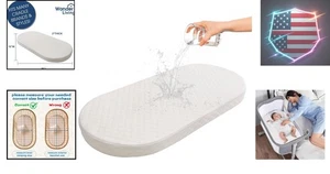 Oval Bassinet Mattress with Removable Cover - 12''x26'' Safety Assured - Picture 1 of 6