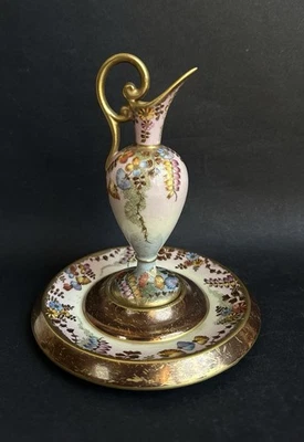 Ancienne petite aiguière en porcelaine Gustave Asch Tours sainte Radegonde XIX - Photo 1/4