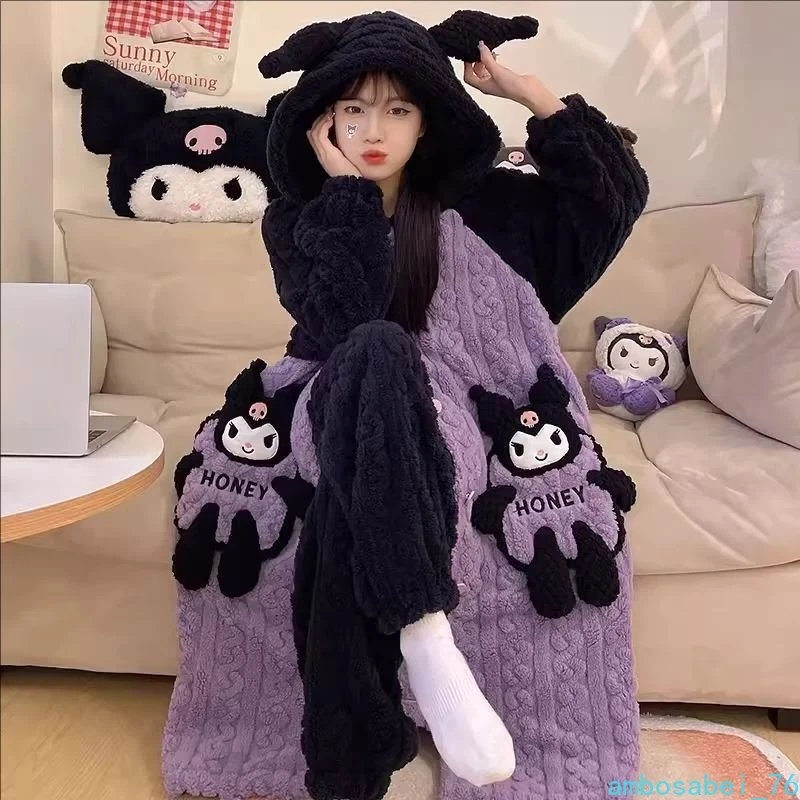 Lindo Camisón Terciopelo Coral Nuevo Estilo Más Terciopelo Y Espesante Ropa de Salón Regalo Foto 1 de 4